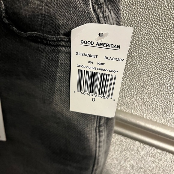 New with tags good American good curve skinny curve crop grey jeans size 0 - Picture 7 of 8